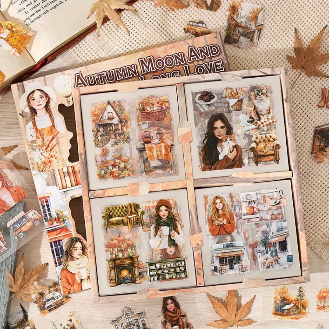 100 Pcs Autumn Colours PET Sticker Set