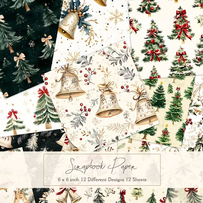 12 Page Elegant Christmas Scrapbook Paper