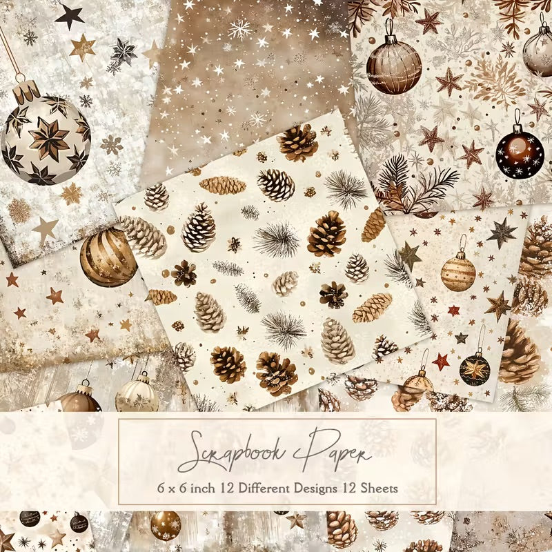 12 Page Elegant Christmas Scrapbook Paper