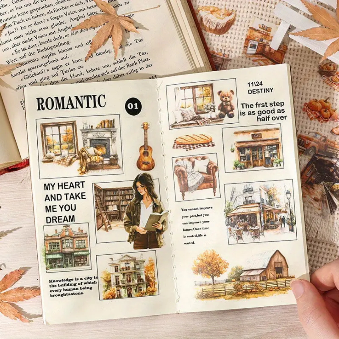 100 Pcs Autumn Colours PET Sticker Set