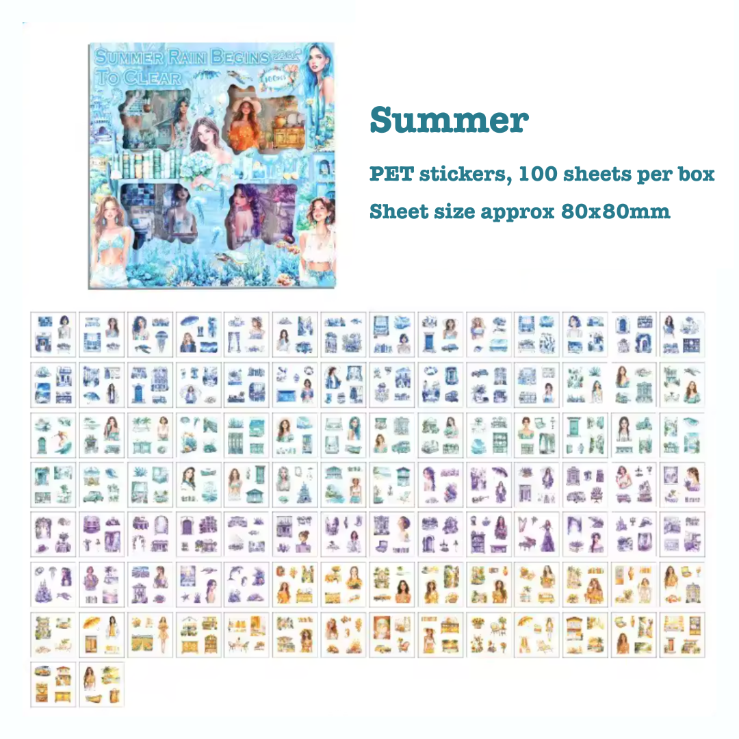 100 Pcs Seasonal Colours Sticker Sets