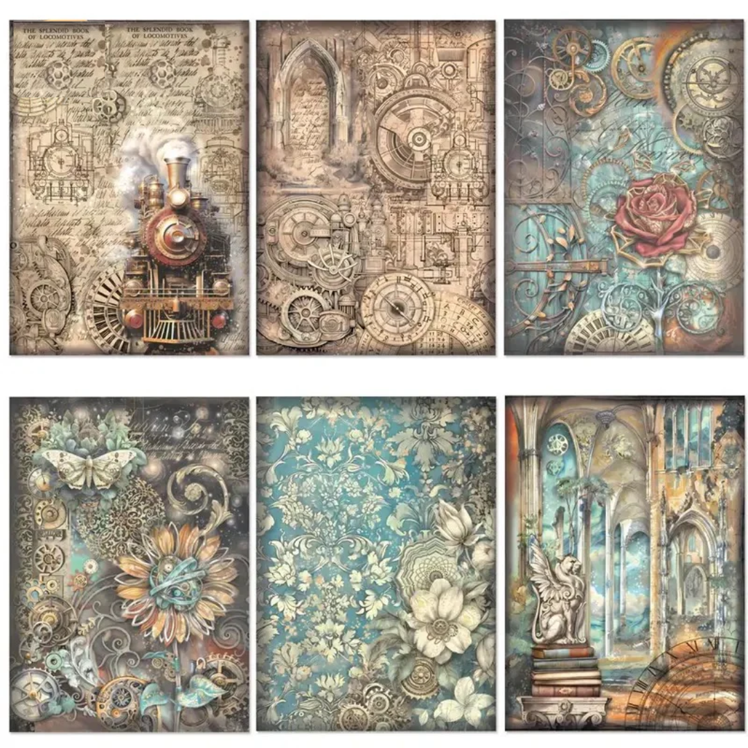 12 Page Vintage Punk Style A5 Paper Pack