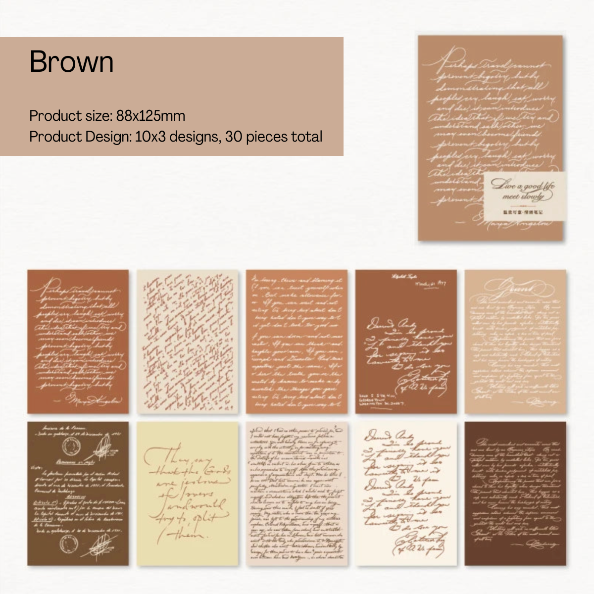 30 Pcs Romantic Monologue Vintage Paper