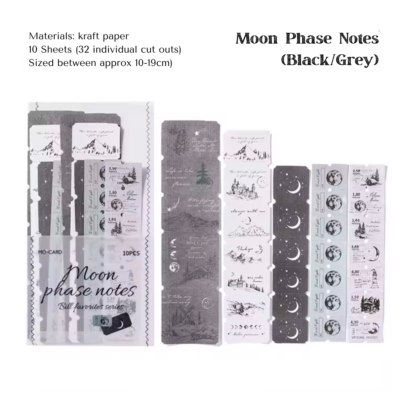 10 Pcs Retro Label Strip Stickers