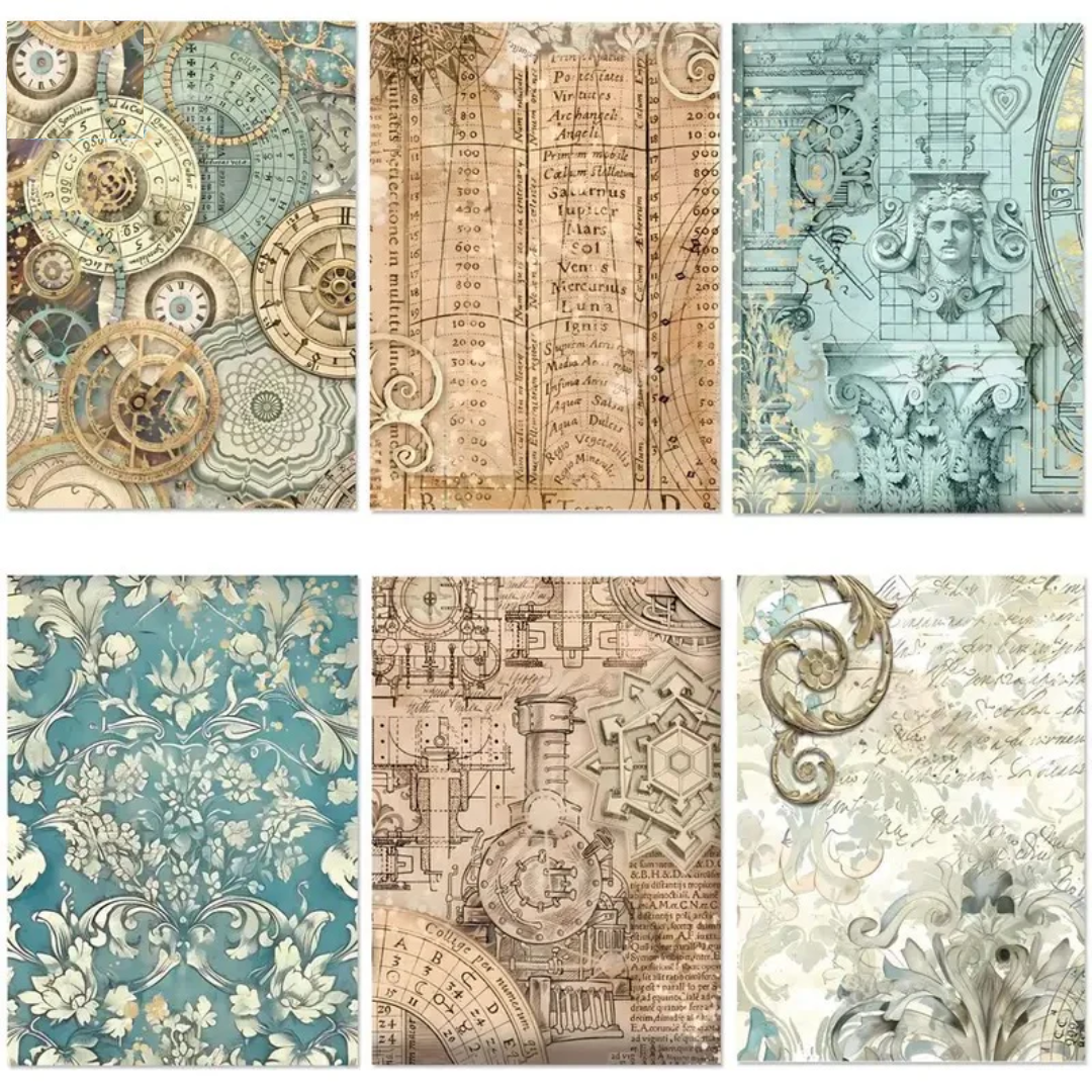 12 Page Vintage Punk Style A5 Paper Pack