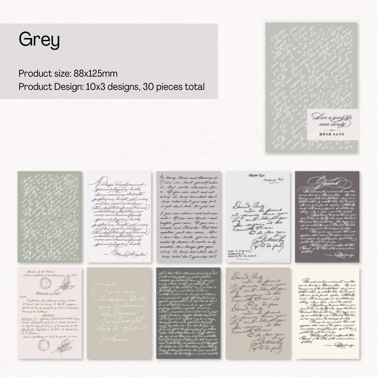 30 Pcs Romantic Monologue Vintage Paper