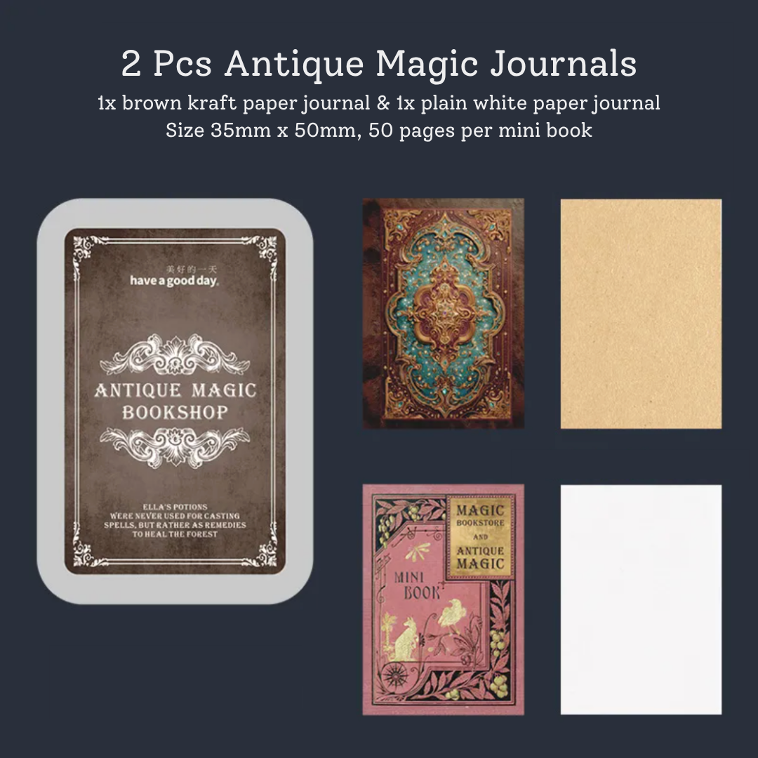 2 Pcs Antique Mini Journals