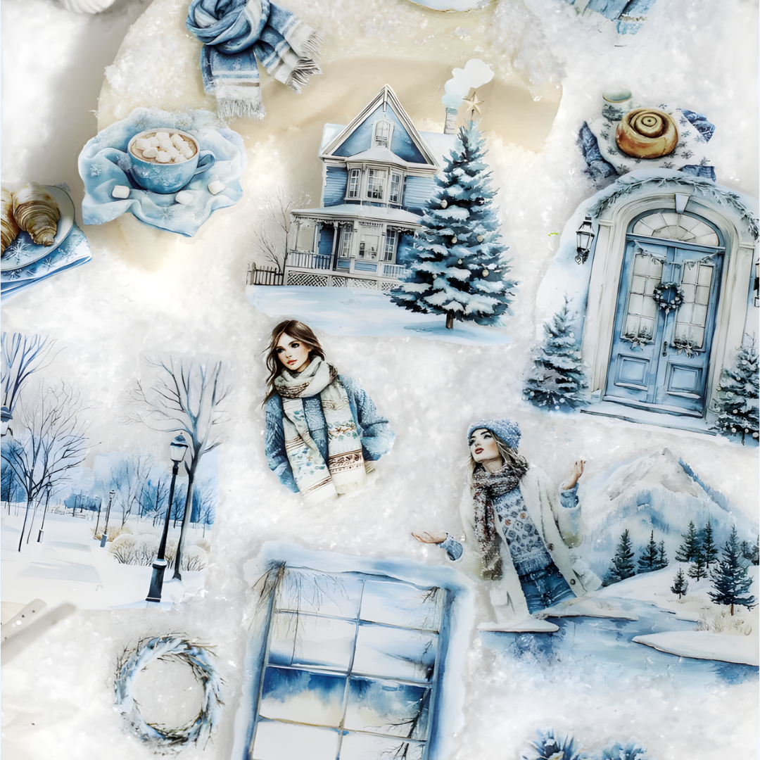 30 Pcs Cold Winter Scenes PET Stickers