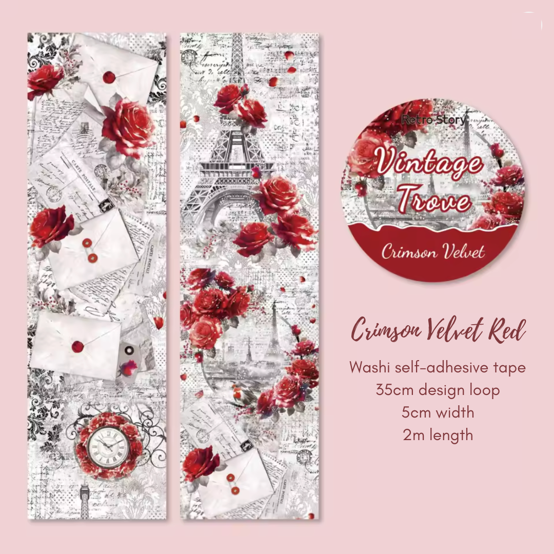 2m Vintage Trove Floral Washi Tape