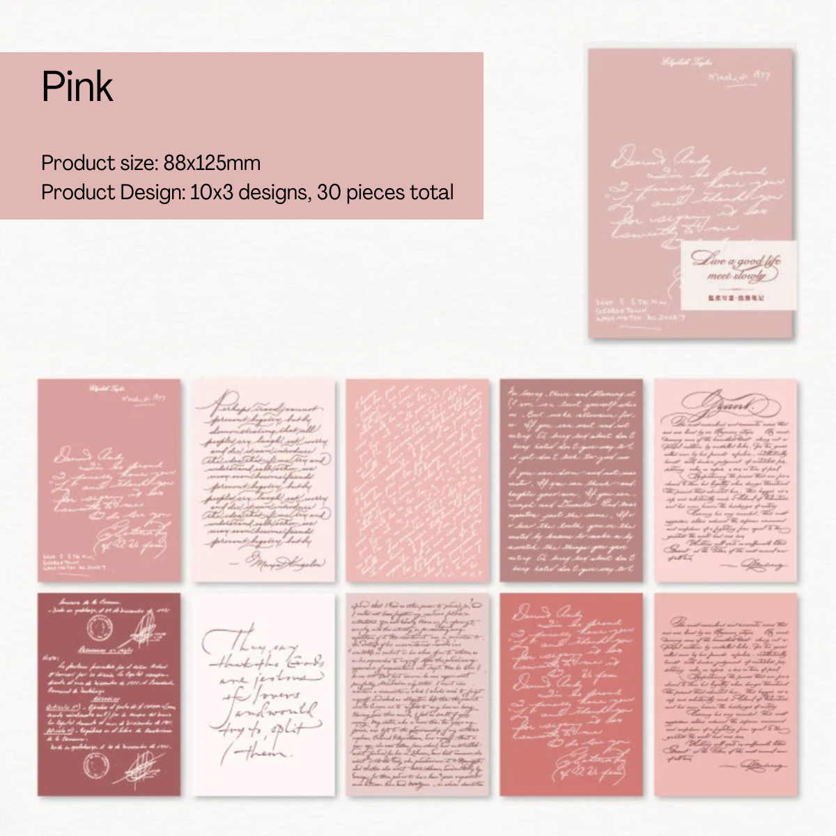 30 Pcs Romantic Monologue Vintage Paper