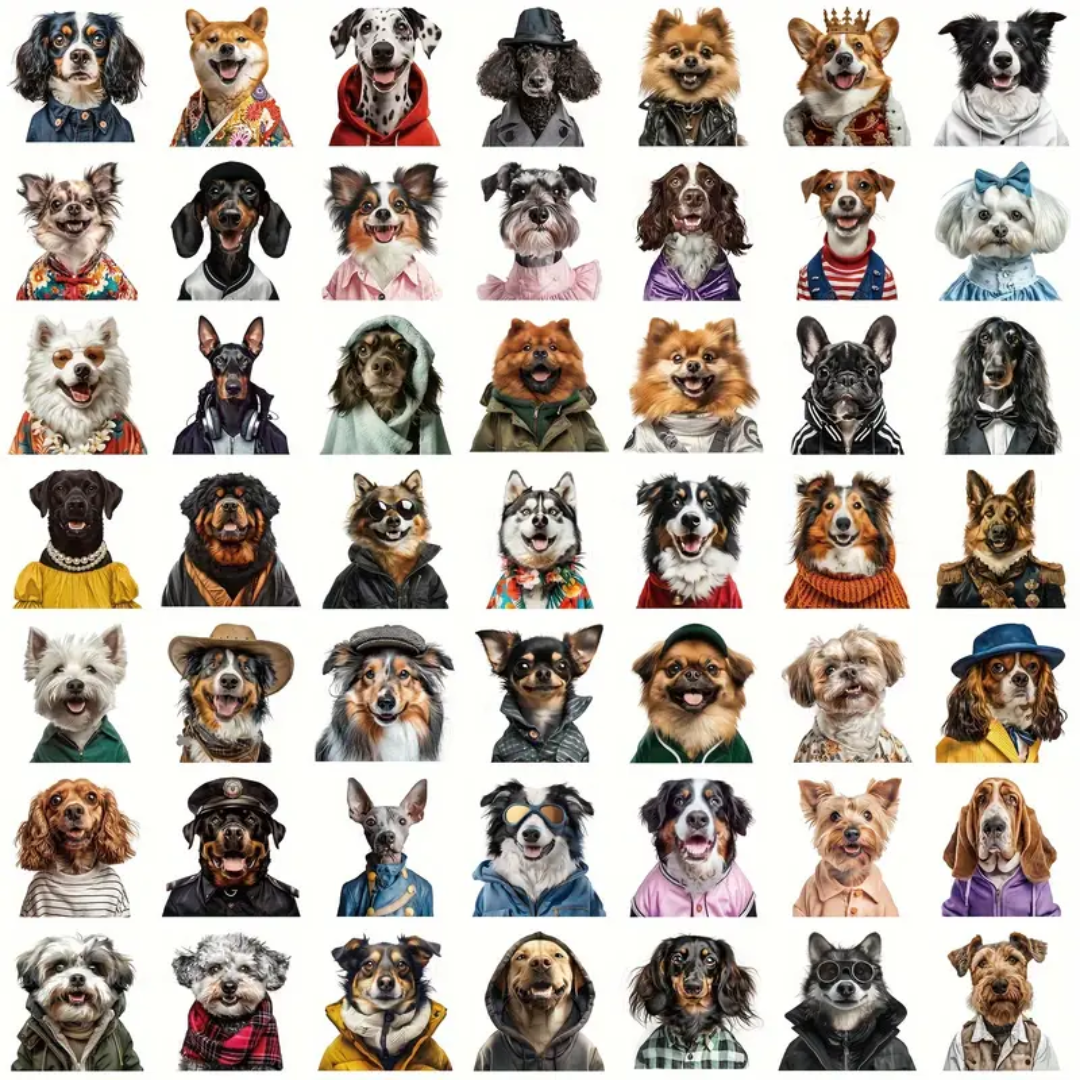 50 Pcs Fashion Dog PET Stickers