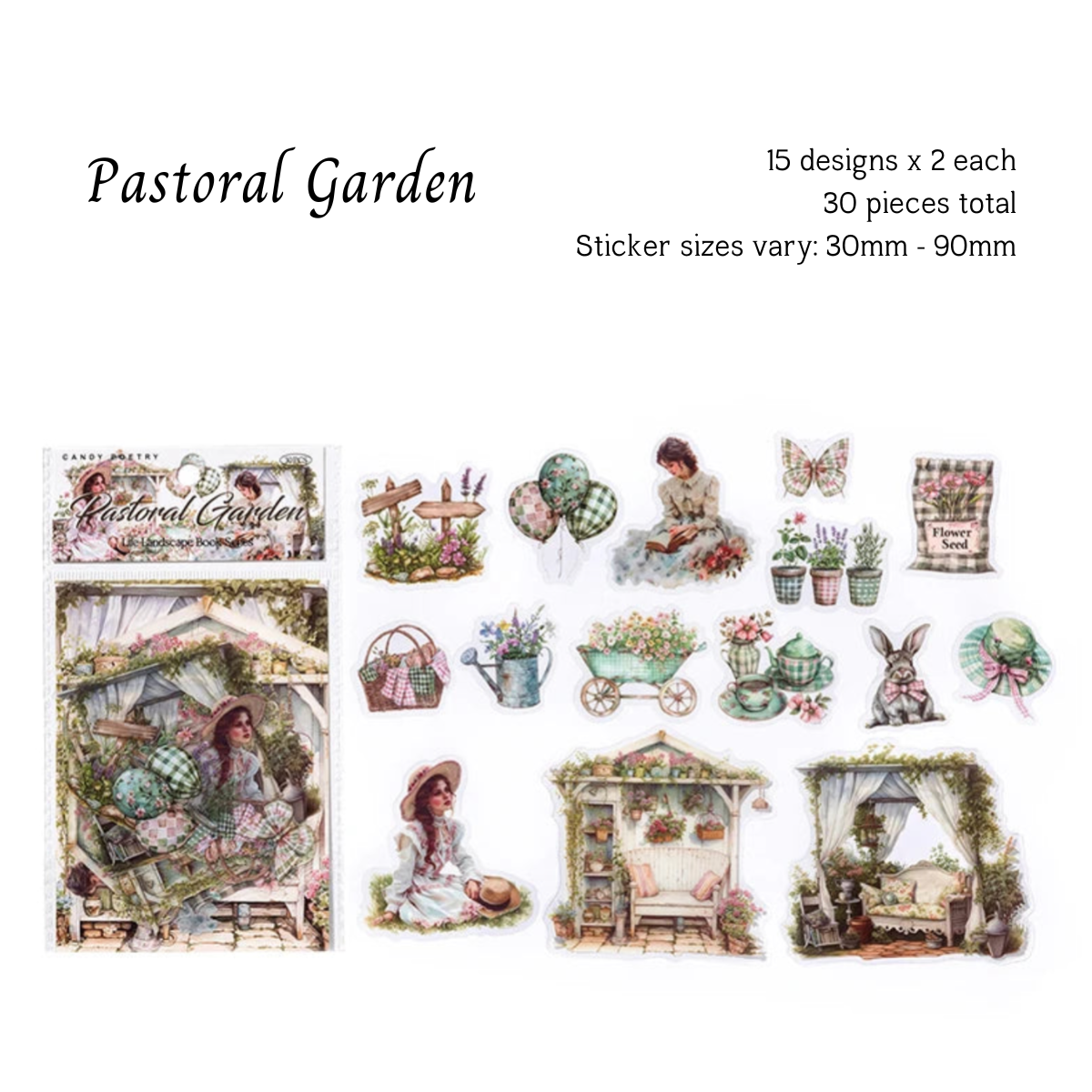 30 Pcs Serenity Girl's Life Stickers