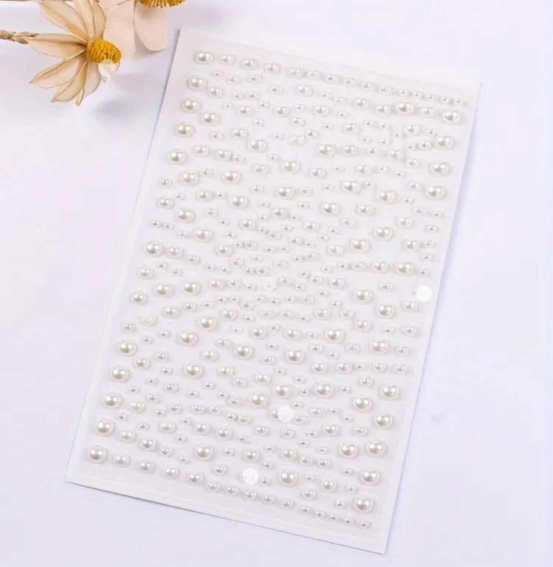 3 Pcs White Pearl Sticker Sheets