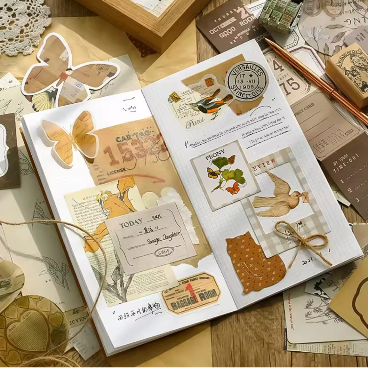 86 Pcs Aesthetic Scrapbooking Kit with Journal