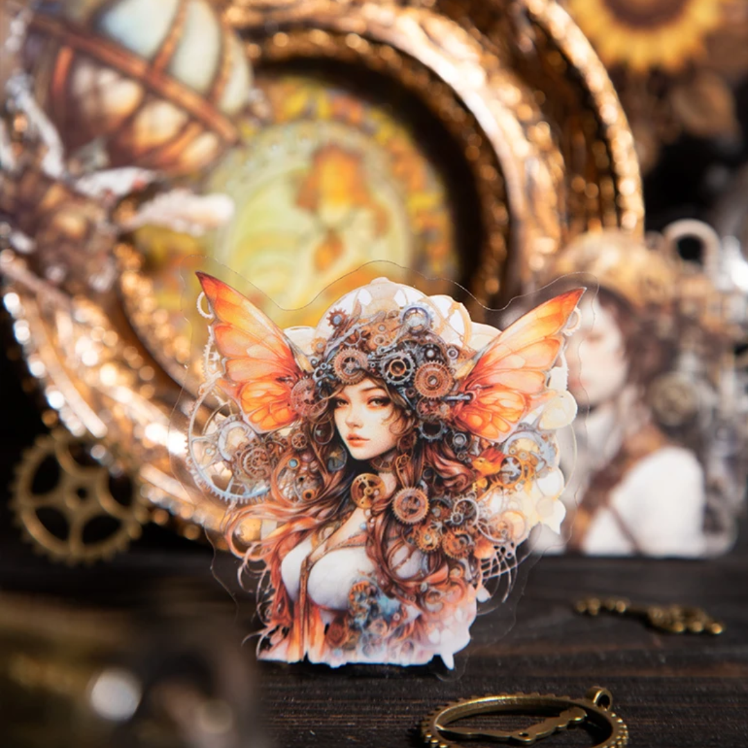 20 Pcs Vintage Mechanical Steampunk Stickers