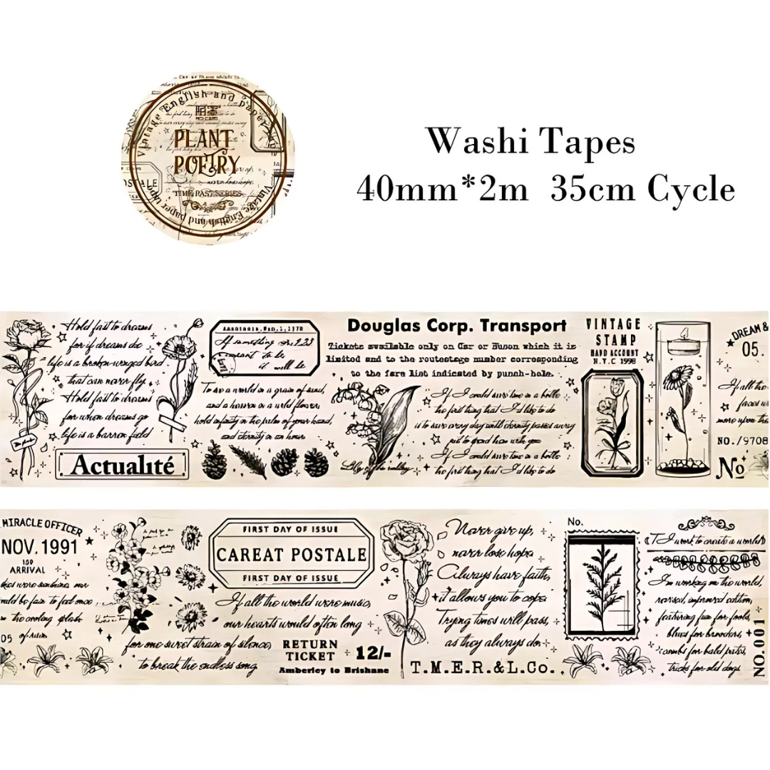 2m Vintage Collage Washi Tape