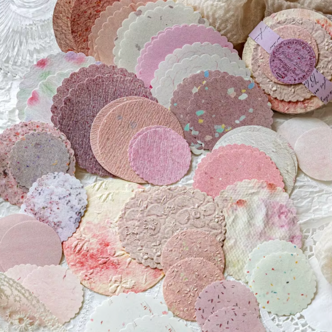 50 Pcs Embossed Circle Paper Pack