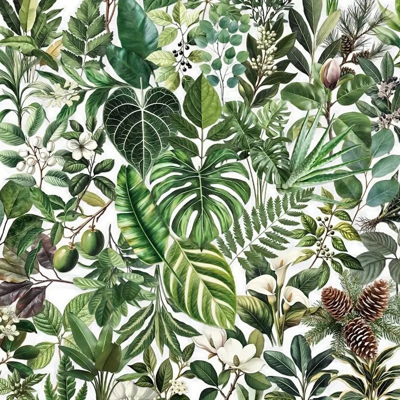 50 Pcs Seasonal Leaves PET Stickers