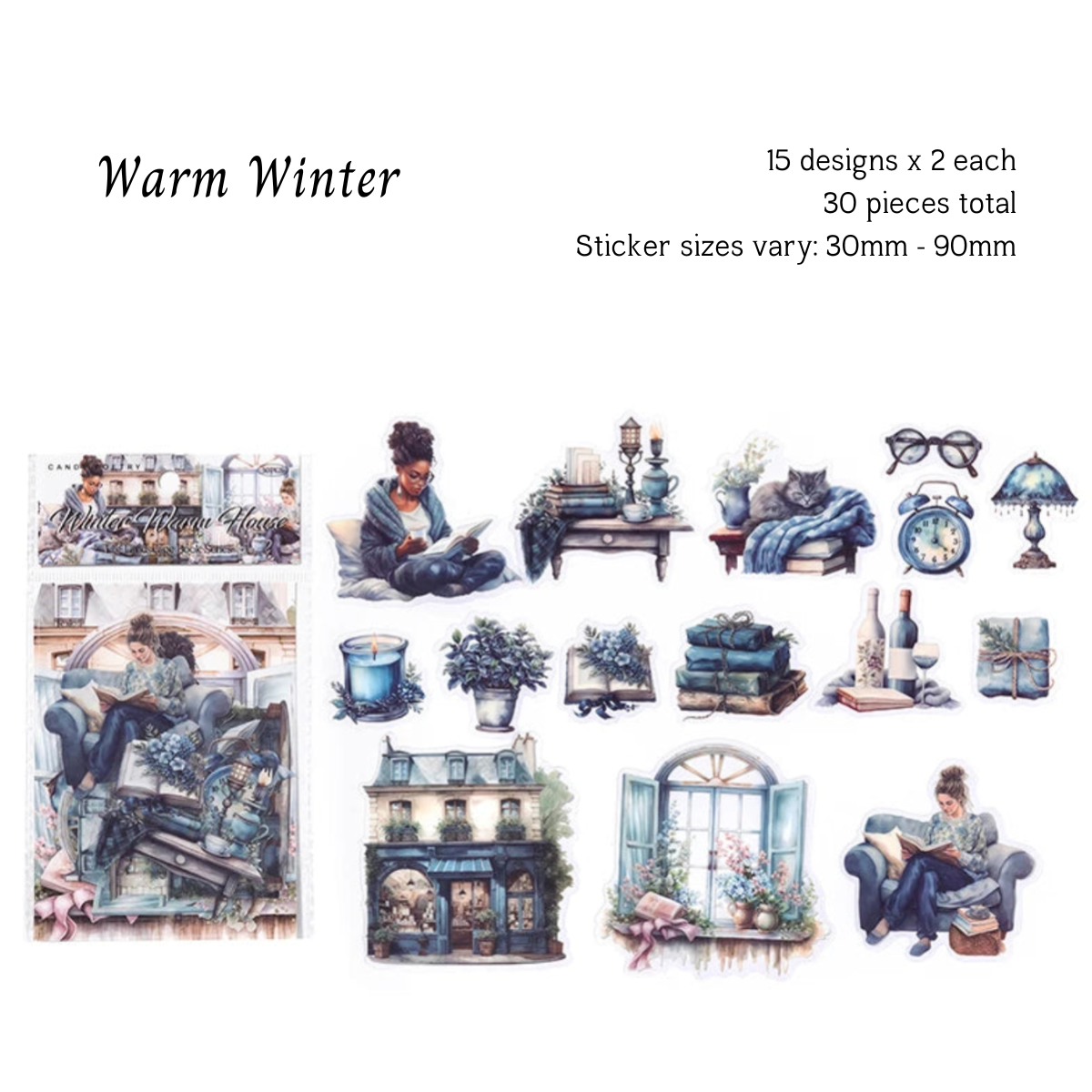 30 Pcs Serenity Girl's Life Stickers