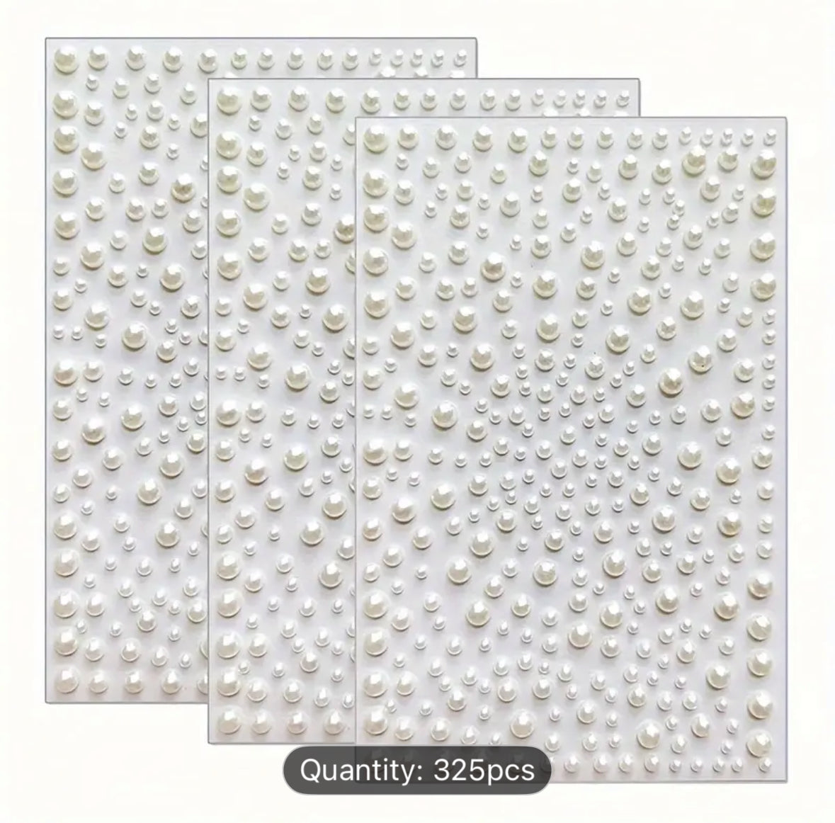 3 Pcs White Pearl Sticker Sheets