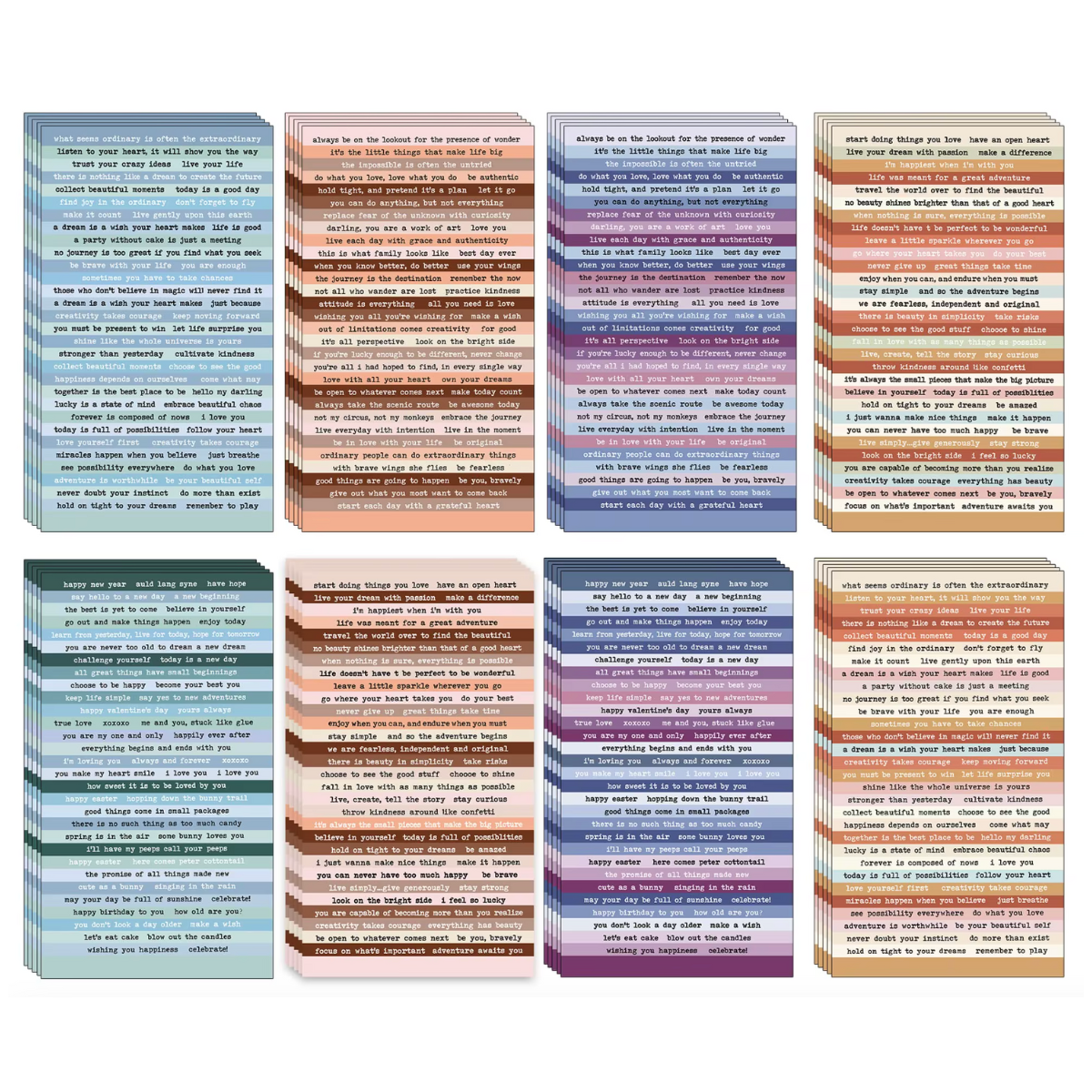 8 Pcs Varied Quote Sticker Sheets
