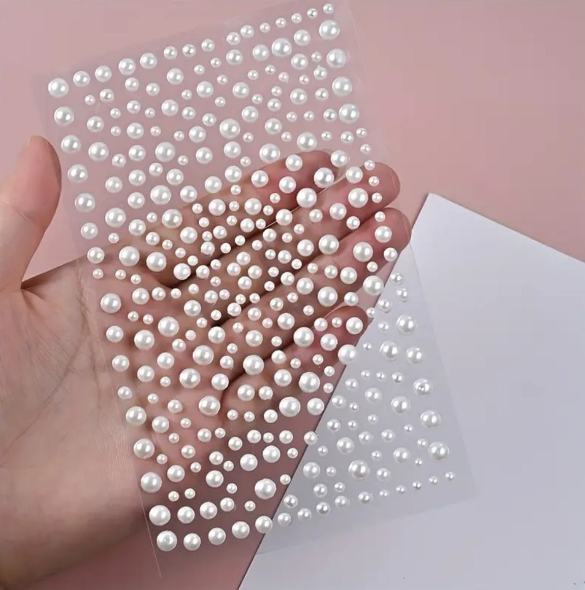 3 Pcs White Pearl Sticker Sheets