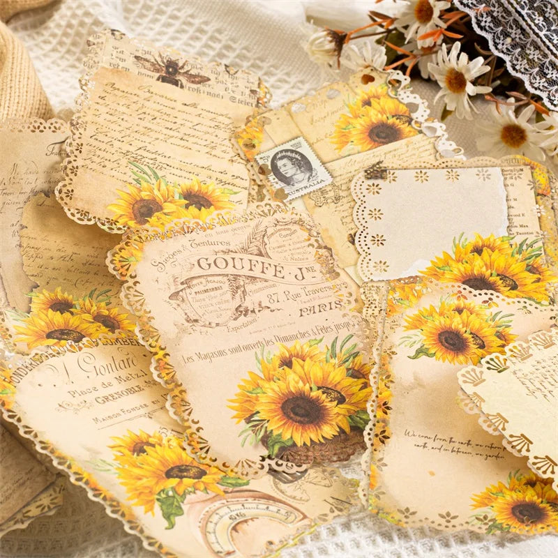 10 Pcs Vintage Floral Lace Paper