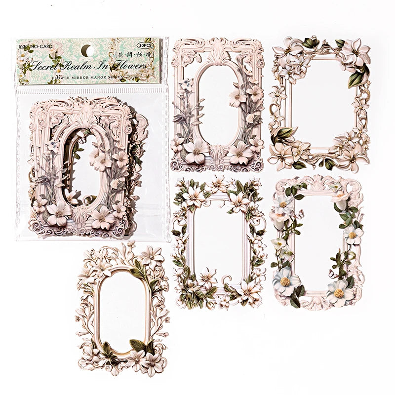 10 Pcs Cutout Flower Frames