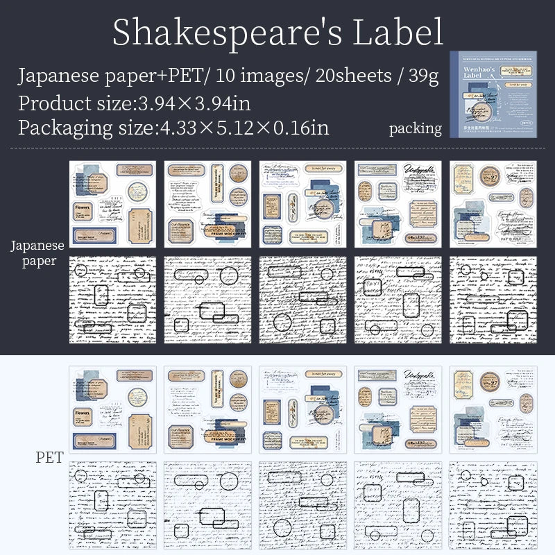 20 Page Labels & Writing Sticker Book