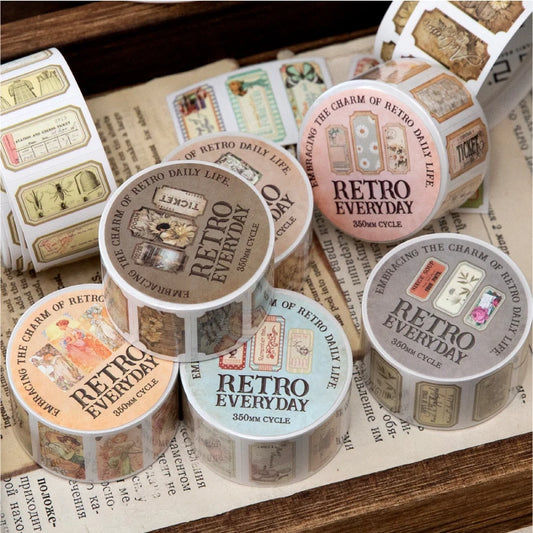 2m Vintage Labels Washi Tape