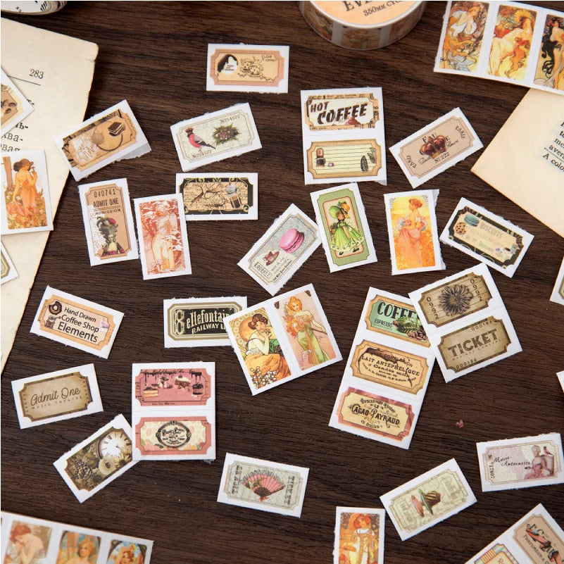 2m Vintage Labels Washi Tape