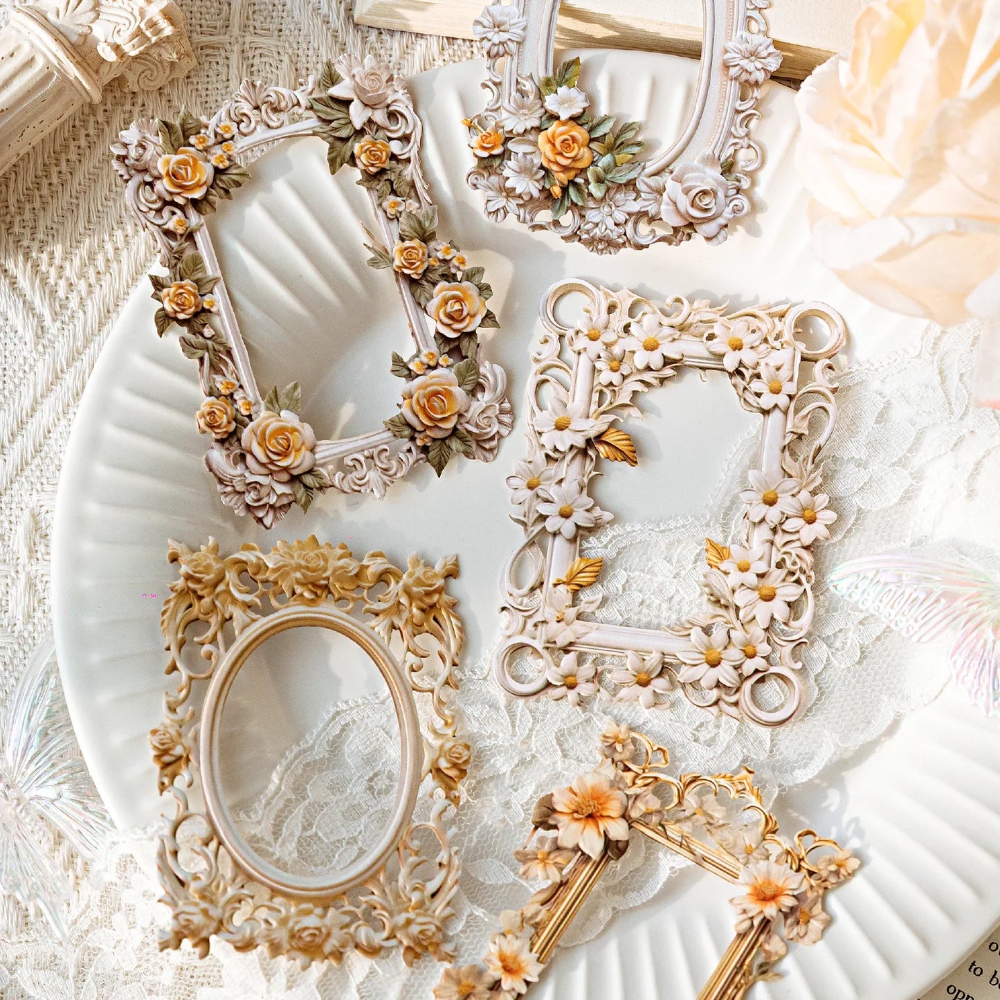 10 Pcs Cutout Flower Frames