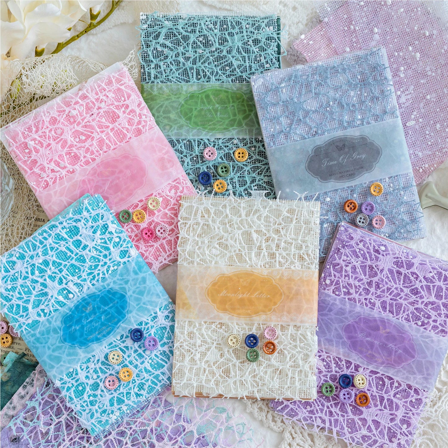 26 Pcs Mixed Material Lace Paper