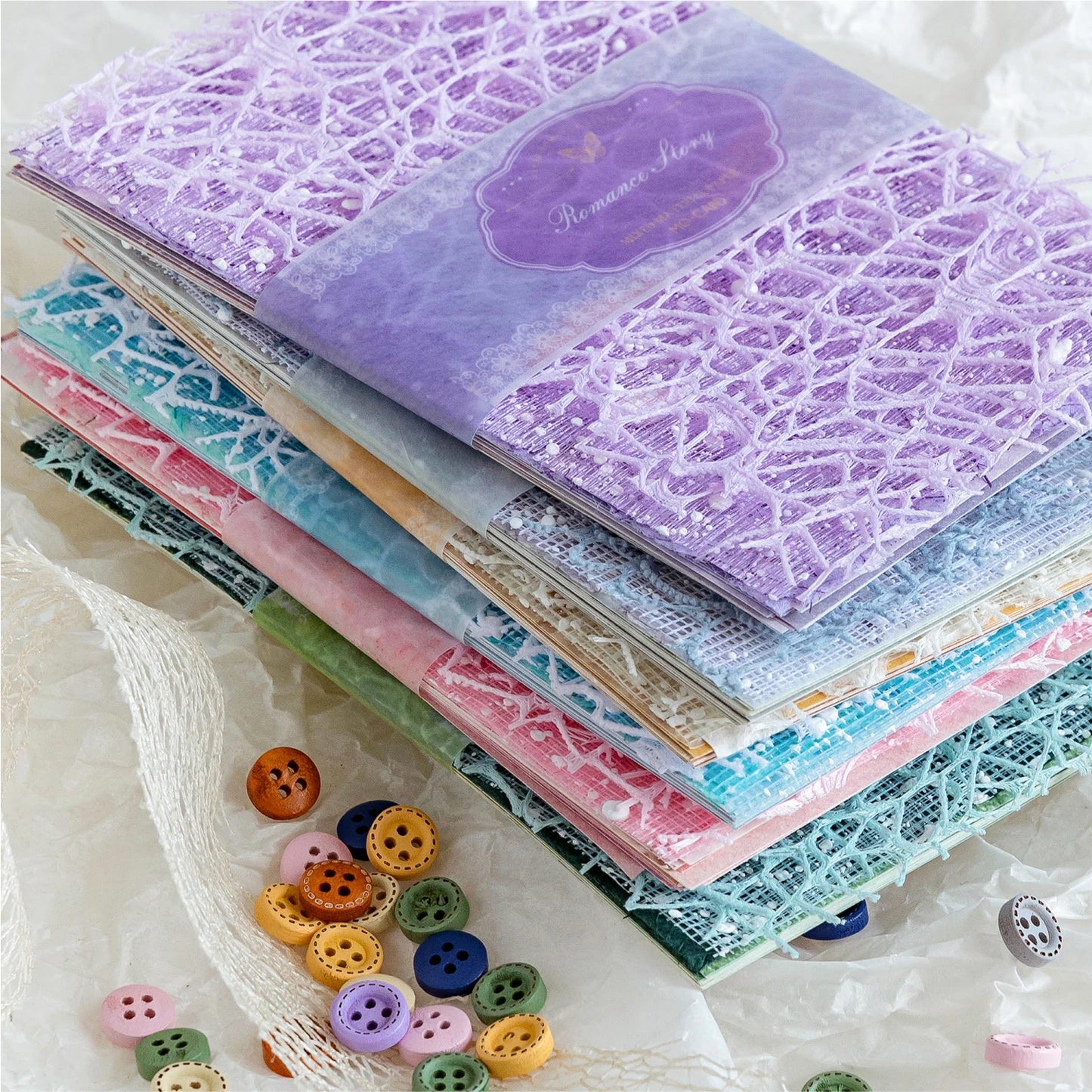 26 Pcs Mixed Material Lace Paper