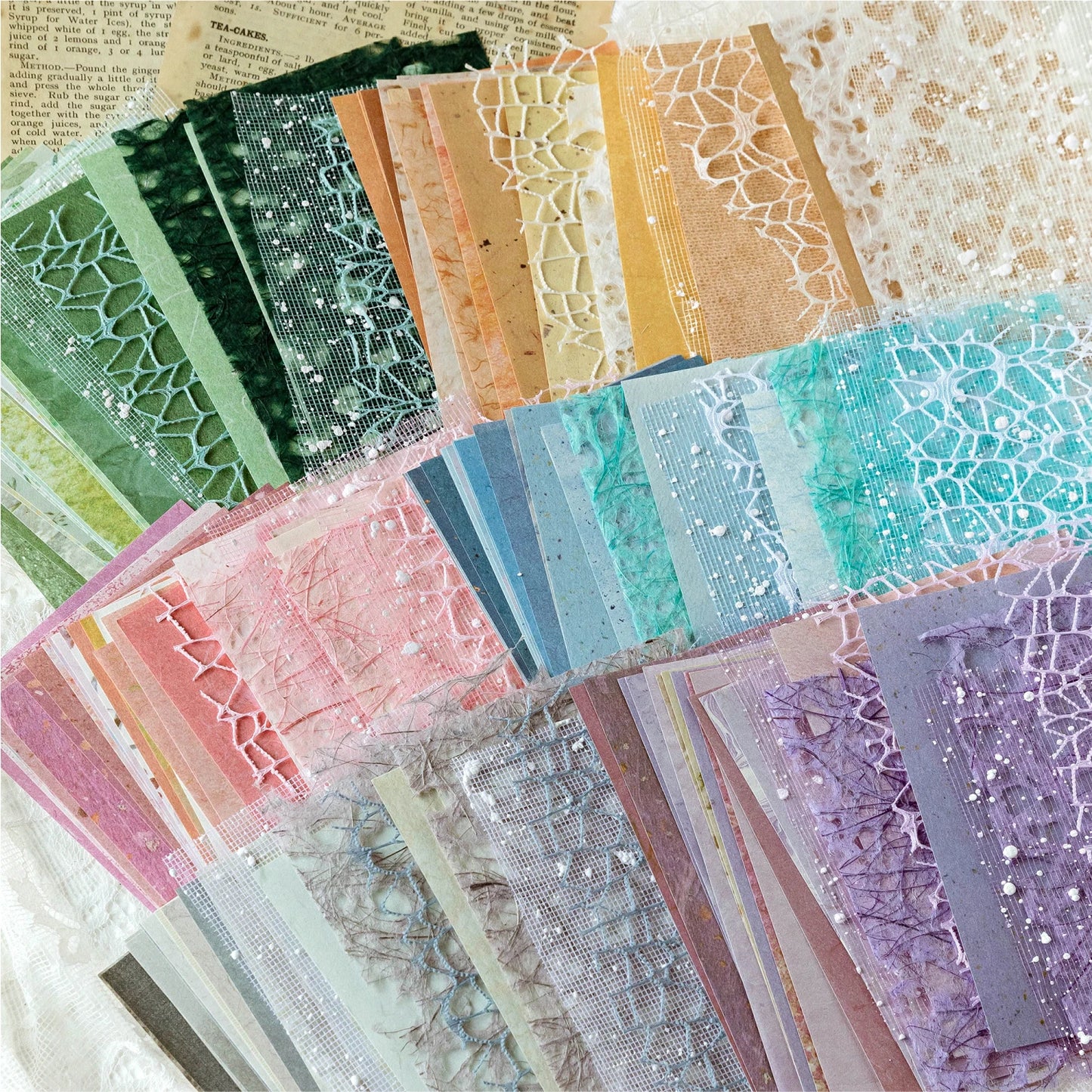 26 Pcs Mixed Material Lace Paper
