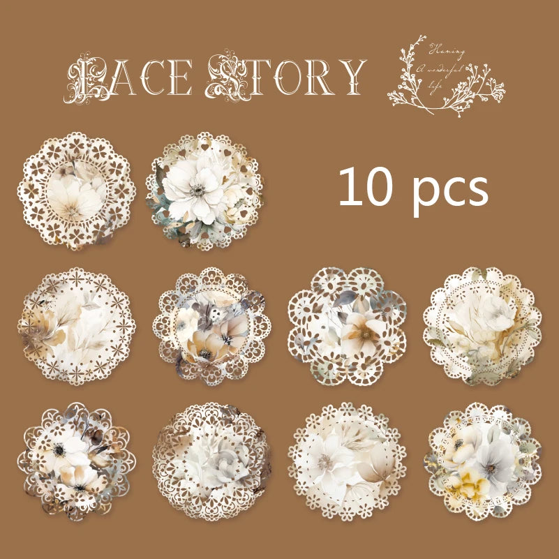 10 Pcs Vintage Lace Die Cuts