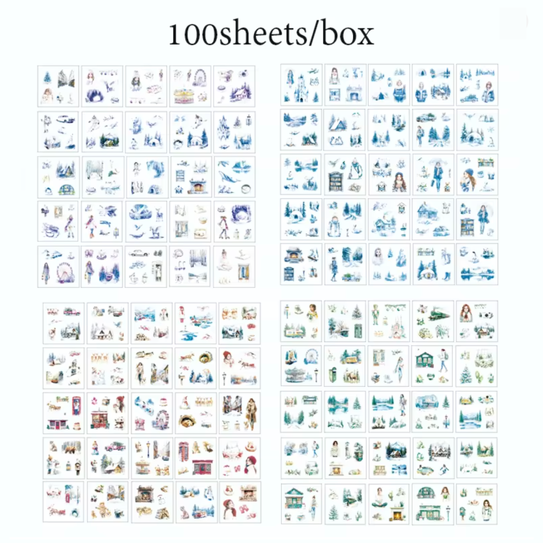 100 Pcs Seasonal Colours Sticker Sets