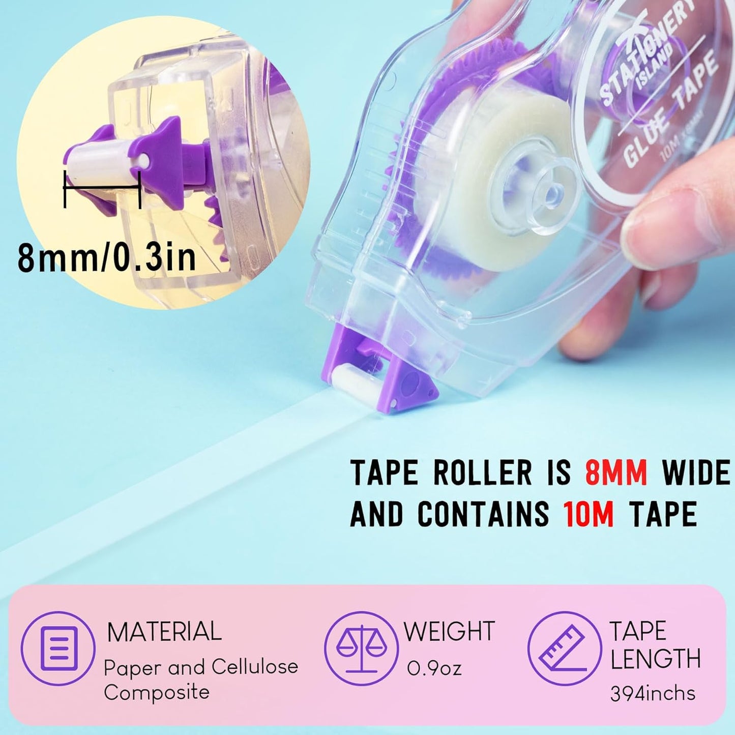 10m Stationery Island Glue Tape Rollers