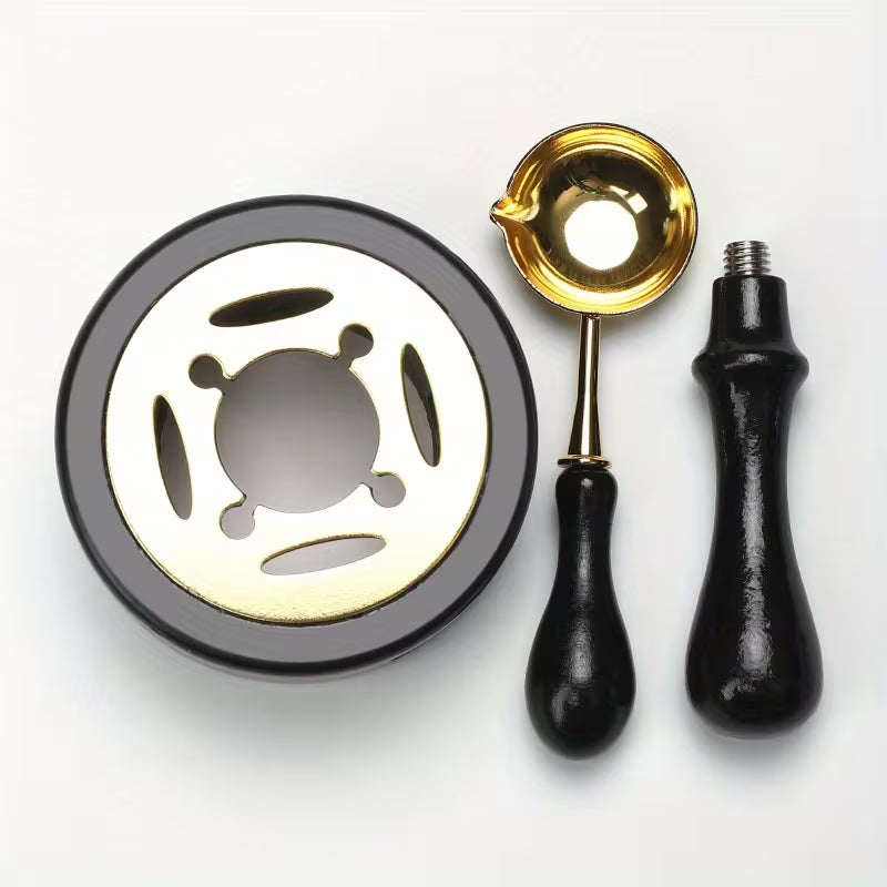 3 Pcs Wooden Wax Stamp Toolkit