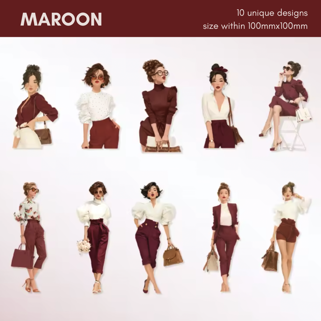 10 Pcs Summer Style Girl Stickers