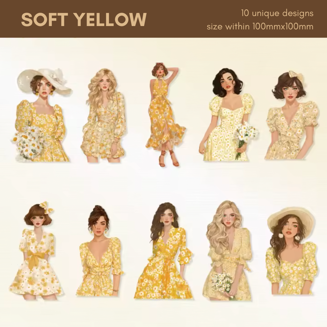 10 Pcs Summer Style Girl Stickers