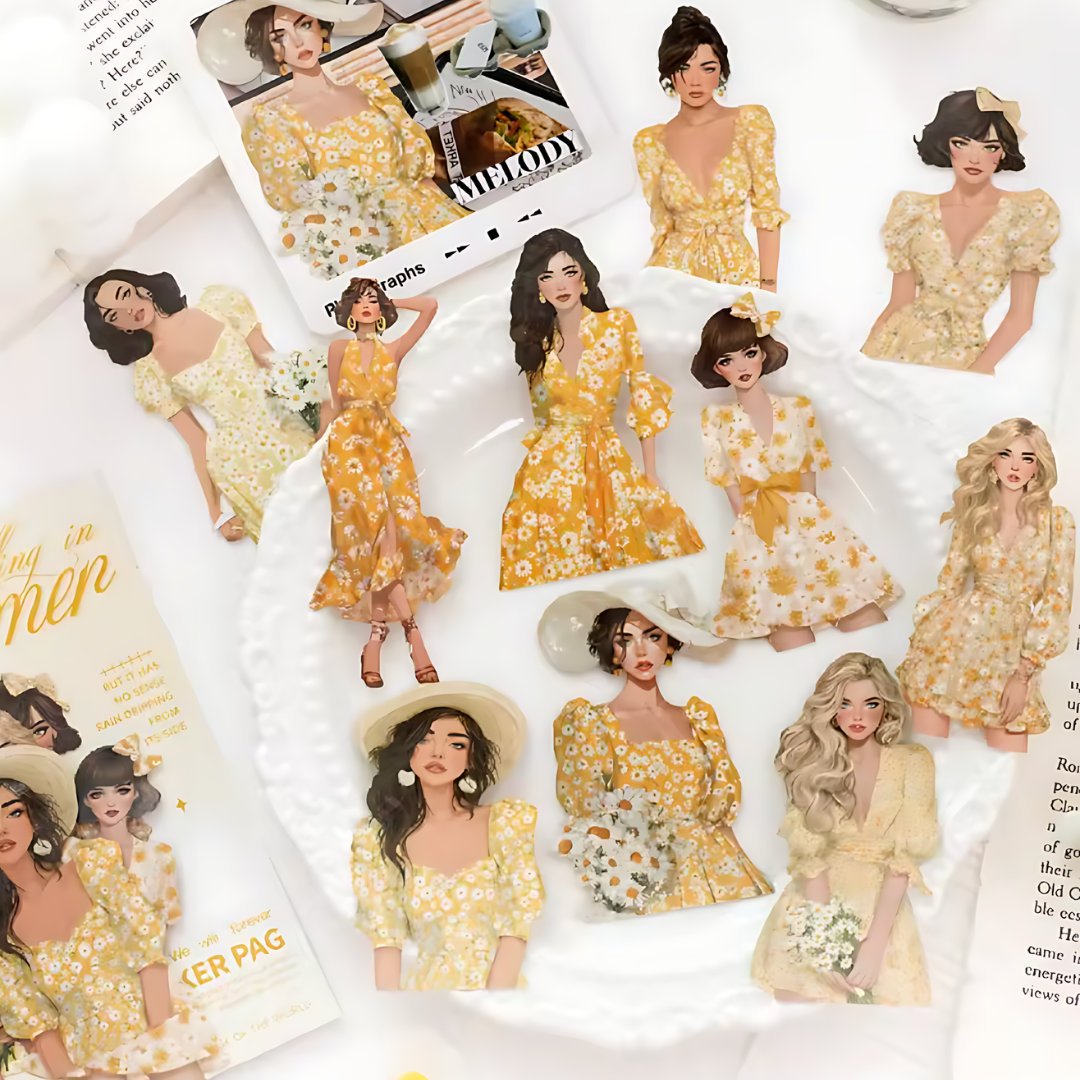 10 Pcs Summer Style Girl Stickers