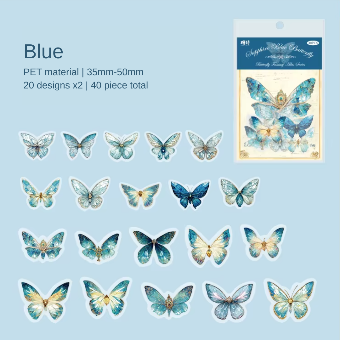 40 Pcs Bold Butterfly Stickers