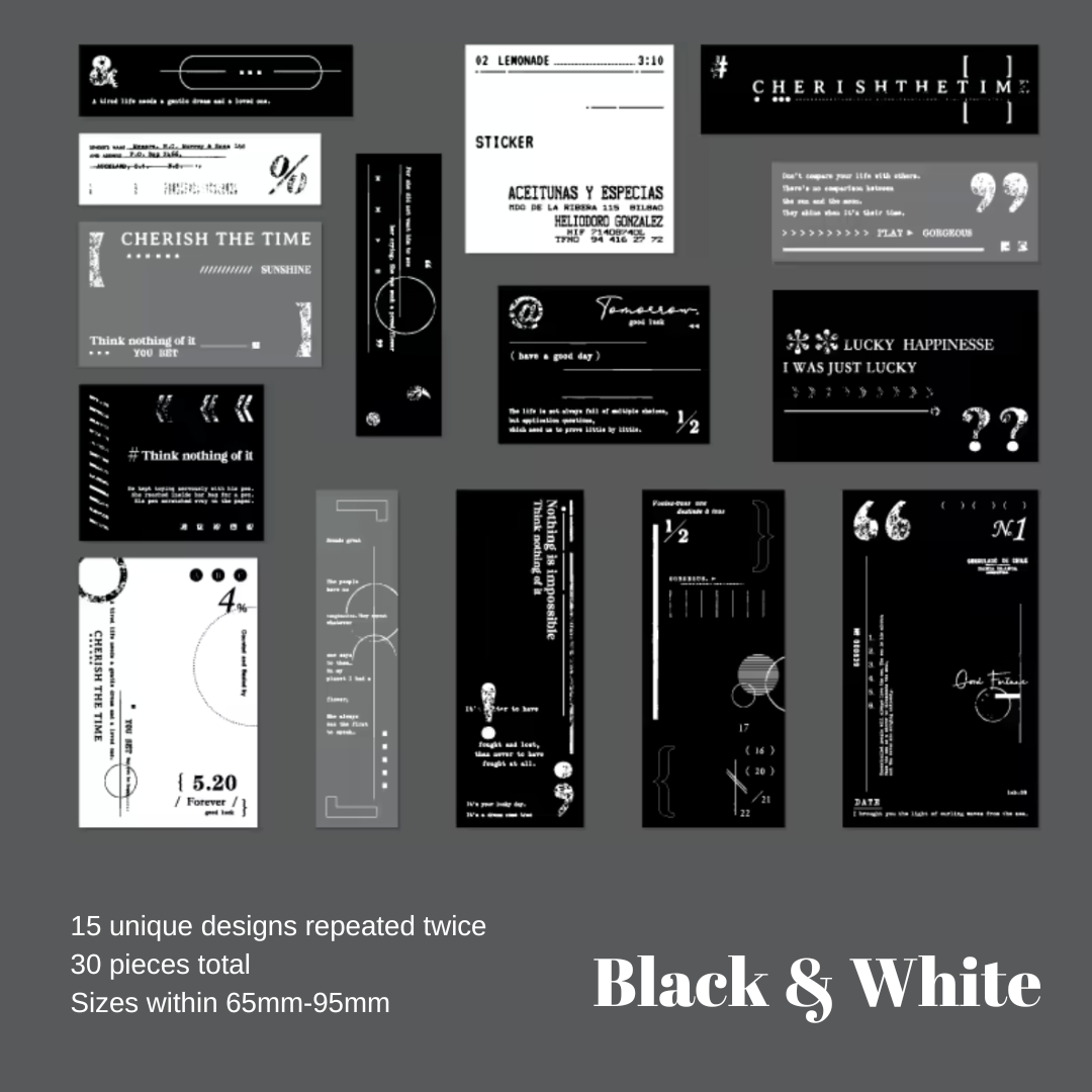 30 Pcs Elegant Archive Label Stickers