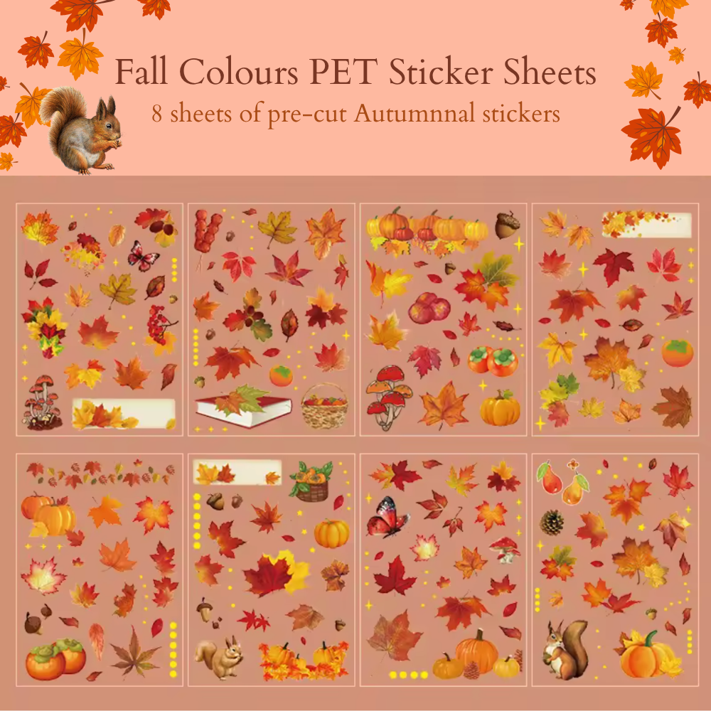 8 Page Fall Colours PET Sticker Sheets