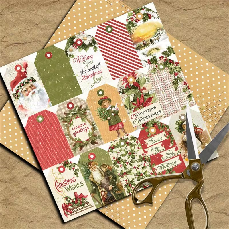 12 Page Retro Christmas Cardstock 6x6 Paper