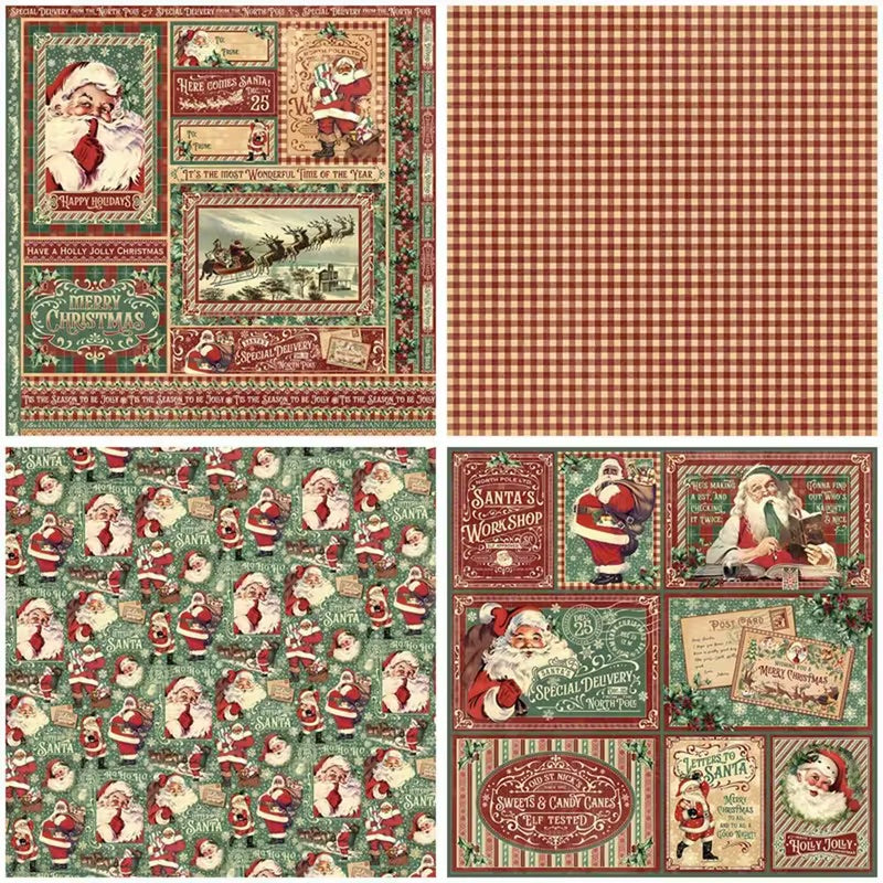 12 Page Retro Christmas Cardstock 6x6 Paper