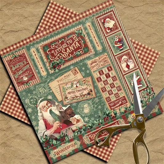 12 Page Retro Christmas Cardstock 6x6 Paper