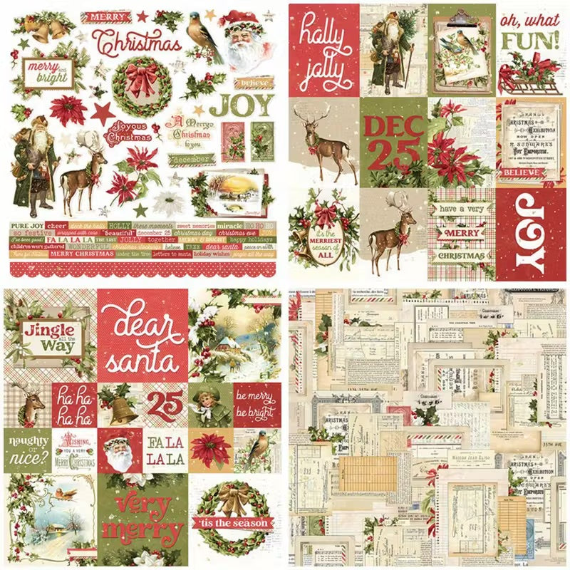 12 Page Retro Christmas Cardstock 6x6 Paper