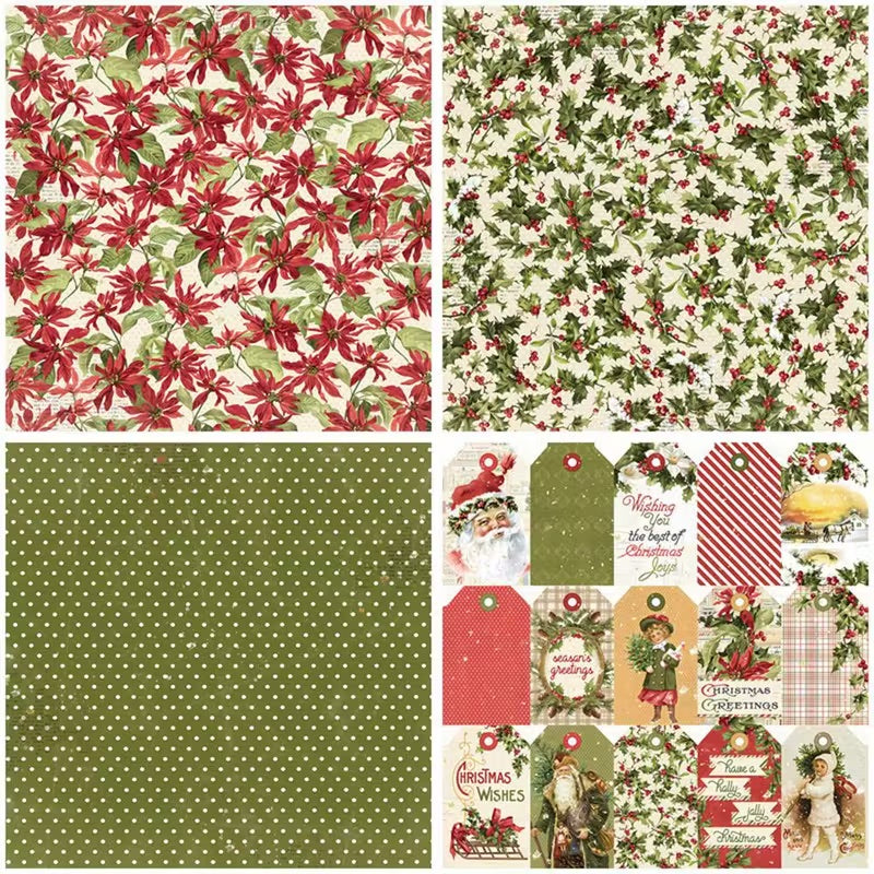 12 Page Retro Christmas Cardstock 6x6 Paper